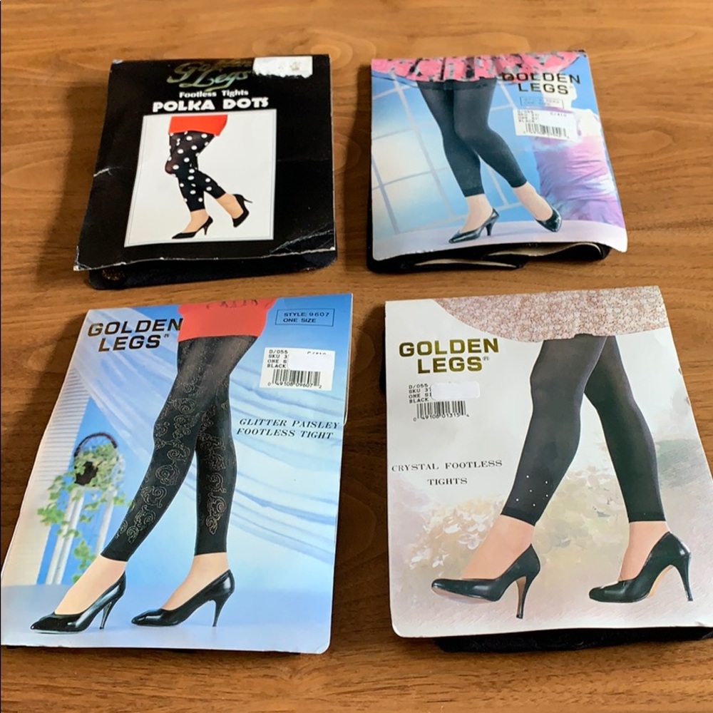 NWT 4 pairs Footless Bedazzled Tights